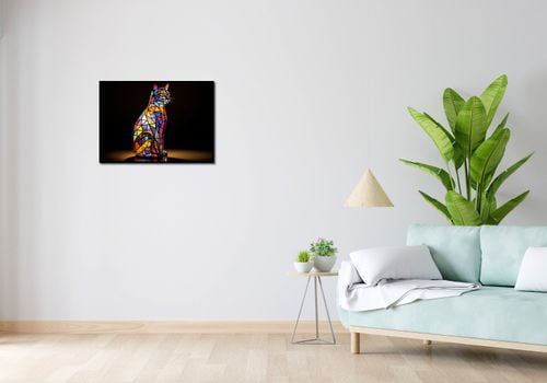 Plakat 70x50cm Koci Witraż na Arena.pl