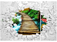 70X50CM ŚCIANA WIDOKIEM MOST DWÓJ OBRAZ NIESYMETRYCZNY