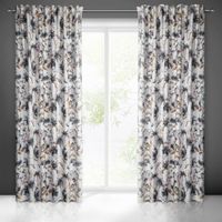 Zasłona gotowa na taśmie NIKA 140x270 Eurofirany biała w kwiaty