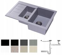 ZLEW ZLEWOZMYWAK GRANIT 8 kolorów 76x48 + SYFON