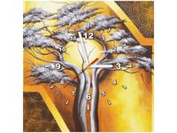 40X40CM ZEGAR DRZEWO NOCĄ OBRAZ