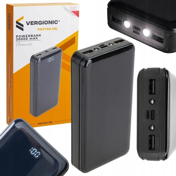 POWERBANK 20000 mAh 2,1A + LATARKA LED zdjęcie 2