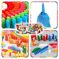 DOMINO KLOCKI DREWNIANE dla Dzieci Gra Układanka PRZESZKODY DUŻA XL 1139EL