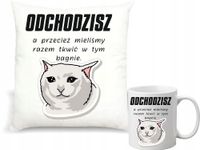 PODUSZKA i KUBEK gratulacje nowej pracy dla koleżanki z pracy twój napis