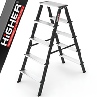 Drabina domowa stalowa dwustronna składana HIGHER 2x5 stopnie 150kg