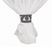 Ozdoba opaska AŻUR uchwyt do upięcia SZARA 9x41 cm