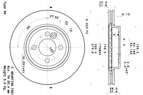 TARCZA HAM PRZOD 280X22 V BREMBO na Arena.pl