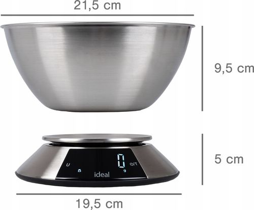 Waga kuchenna IDEAL elektroniczna z MISKĄ PRECYZYJNA DOTYKOWY PANEL na Arena.pl