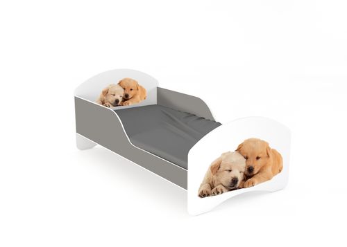 Łóżko dziecięce LEO2 140x70 biało-szare na Arena.pl