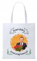 Donald Tusk Platforma Torba Eco Biała Shopper Z Nadrukiem Ze Zdjęciem