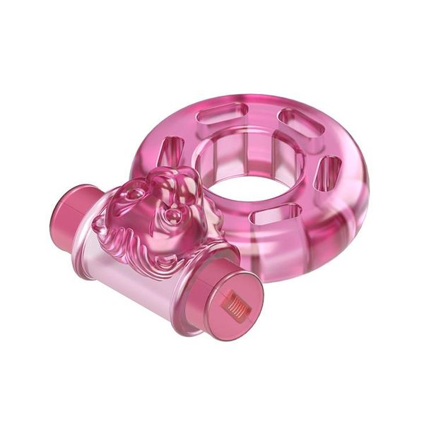 BAILE - Vibrating Cock Ring Bear Pink zdjęcie 3