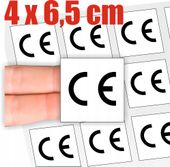 Samoprzylepna Naklejka CE - Certyfikowane Oznaczenie szara CE 4 x 6,5 cm