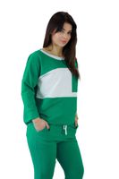 Dwukolorowy komplet bawełniany SIMILI Biało-zielony 1