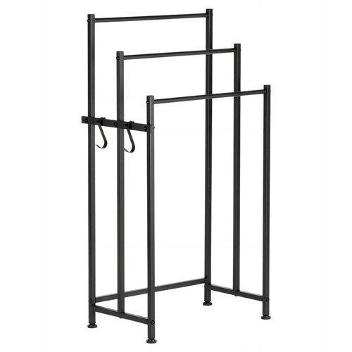 Stojak NA RĘCZNIKI wieszak łazienkowy podłogowy stojący czarny + na Arena.pl