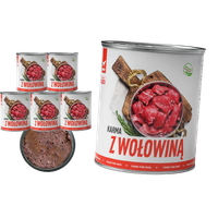 MOKRA KARMA DLA PSA TufTuf Puszka Mielonka z Wołowiną ZESTAW 6x800G