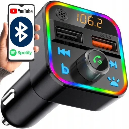 TRANSMITER FM BLUETOOTH MP3 SD ŁADOWARKA 2xUSB zdjęcie 1