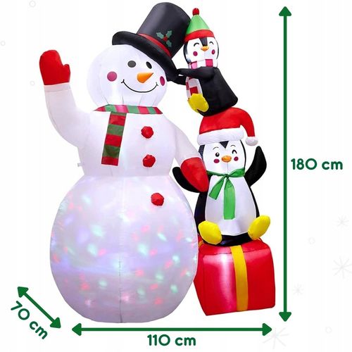 BAŁWAN DMUCHANY ŚWIECĄCY OŚWIETLENIE ŚWIĄTECZNE ZEWNĘTRZNE DEKORACJA OGRODU na Arena.pl