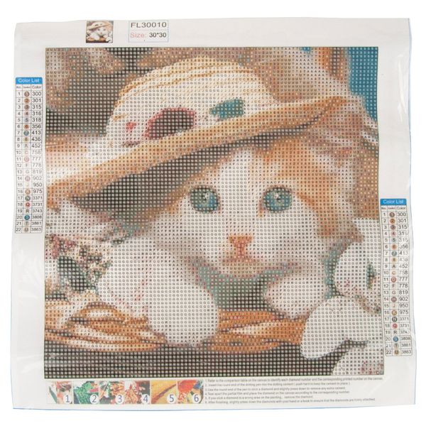 HAFT DIAMENTOWY KOTEK KOT MALOWANIE DIAMENTAMI 3D zdjęcie 6