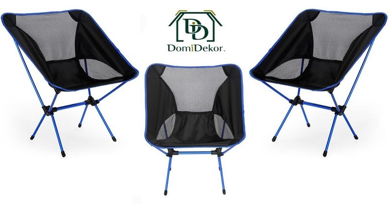 KRZESŁO TURYSTYCZNE SKŁADANE WĘDKARSKIE KEMPINGOWE NIEBIESKIE 2 SZTUKI zdjęcie 11