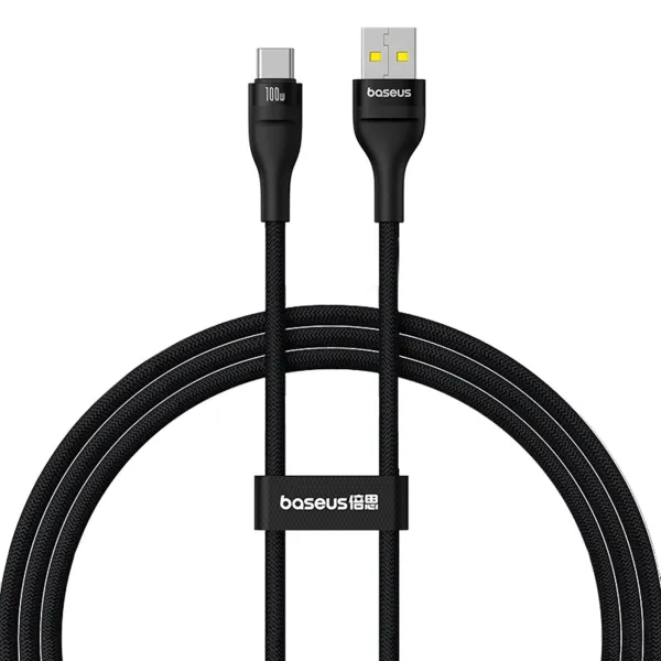 Kabel Baseus Flash 2 USB-A / USB-C 100W 1 m - czarny zdjęcie 1