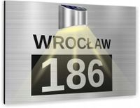 Tabliczka adresowa aluminiowa Tablica numer posesji 40x30 cm lampka solarna