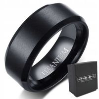 CZARNA OBRĄCZKA Z TYTANU TYTAN R.15 MATOWA