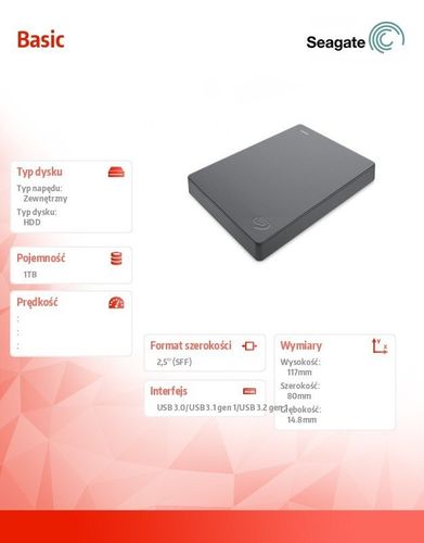 Dysk Basic 1TB 2,5 STJL1000400 Grey na Arena.pl