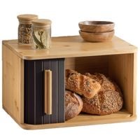 Chlebak Drewno Bambusowy Pojemnik Na Chleb 33x23cm zamykany