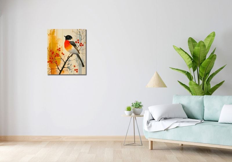 Obraz 50x60cm Jesienny Rudzik zdjęcie 2