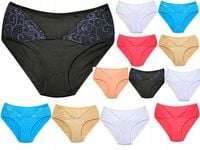 Majtki Bambusowe Koronkowe Figi Damskie L/XL Zestaw 12szt