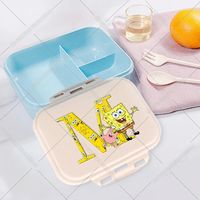 Uroczy kreskówkowy pojemnik na lunch dla dzieci SpongeBob, litera A-Z – HMBB1132