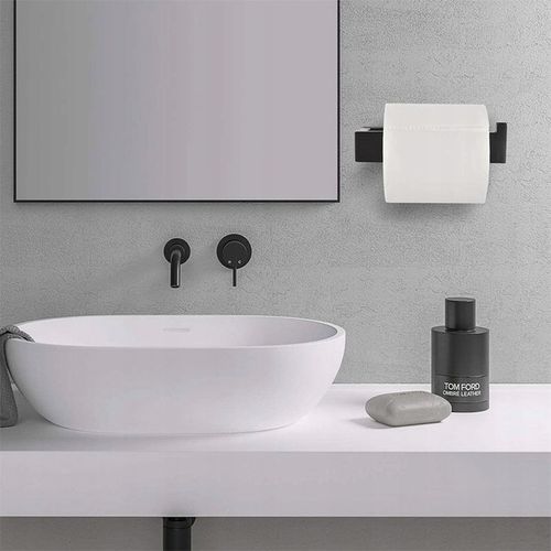 Uchwyt na papier toaletowy czarny samoprzylepny na Arena.pl