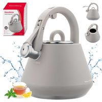czajnik stalowy z gwizdkiem 2,5l klausberg kb-7949 szary