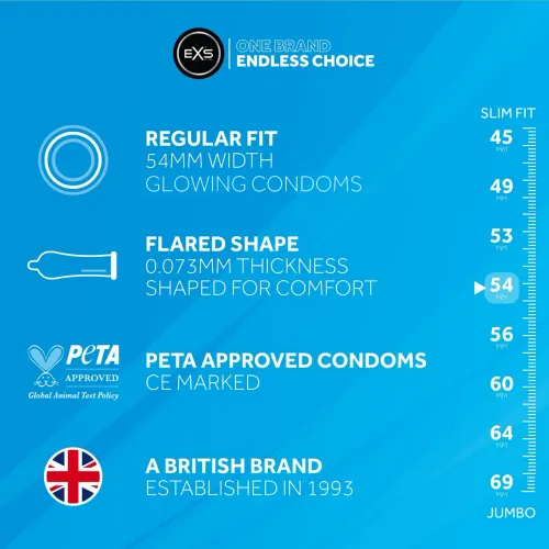 exs glow in the dark prezerwatywy świecące 3 sztuki, bezzapachowe na Arena.pl