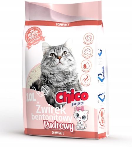 ŻWIREK BENTONITOWY KOTA COMPACT PUDROWY 10L CHICO na Arena.pl
