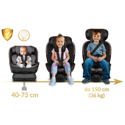 Fotelik samochodowy Nukido Prestige Line czarno-szary 0-36 kg ISOFIX na Arena.pl