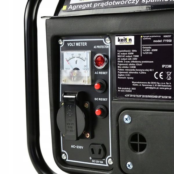 KELTIN AGREGAT PRĄDOTWÓRCZY JEDNOFAZOWY 1500W MOBILNY PRZENOŚNY zdjęcie 15
