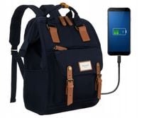 Himawari plecak damski z miejscem na laptopa i USB modny na uczelnię