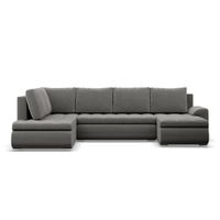 Duży narożnik U, lewostronny, BOSCO, velvet, 300cm, szary | TYLETEGOTU