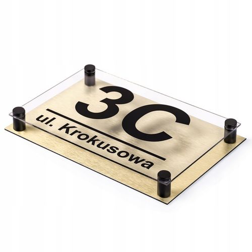 TABLICZKA Z NUMEREM DOMU | ADRESOWA | PLEKSA i ALUMINIUM + DYSTANSE i KOŁKI na Arena.pl