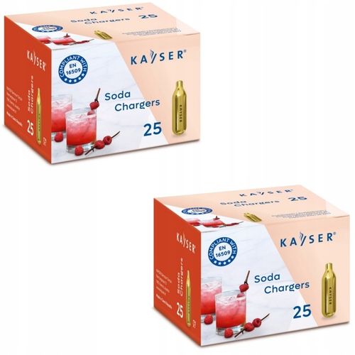 Naboje do syfonu do wody sodowej gazowanej CO2 2x25 szt Kayser na Arena.pl