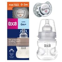 LOVI Butelka antykolkowa dla niemowląt 150ml + smoczek uspokajający 0m+