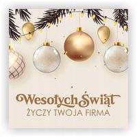 Naklejki świąteczne z nadrukiem Logo danymi firmy z życzeniami na produkty