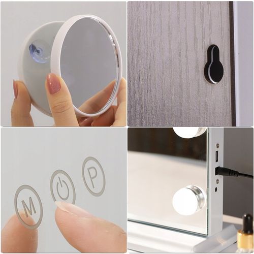 Lusterko kosmetyczne Hollywood stojące lustro do makijażu LED 15 na Arena.pl