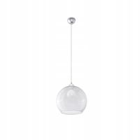Lampa Wisząca BALL Transparentna Chromowana E27 Sollux Lighting