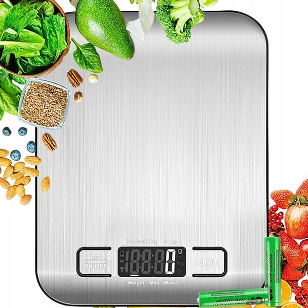 WAGA KUCHENNA ELEKTRONICZNA LCD DO 10KG OD 1G SREBRNA DOMOWA DOKŁADNA zdjęcie 11