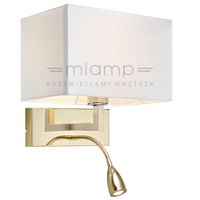 Kinkiet LAMPA ścienna SAVOY 106308 Markslojd abażurowa OPRAWA do czytania LED 3W na regulowanym peszlu mosiądz biała