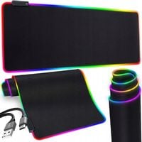 DUŻA GAMINGOWA PODKŁADKA POD MYSZKĘ RGB XXL PODŚWIETLANA LED MATA NA BIURKO