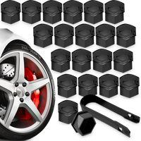 ZAŚLEPKI KAPSLE NAKŁADKI NA ŚRUBY DO KÓŁ FELG 19mm + ŚCIĄGACZ audi vw opel