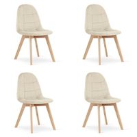 Krzesło BORA - beż aksamit x 4